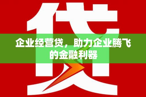 北市企业经营贷，助力企业腾飞的金融利器