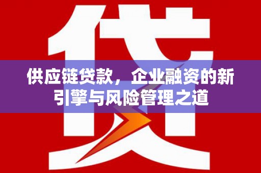 北市供应链贷款，企业融资的新引擎与风险管理之道