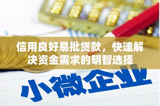 北市信用良好易批贷款，快速解决资金需求的明智选择