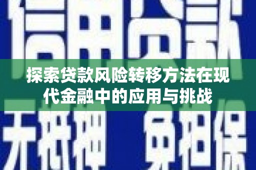 北市探索贷款风险转移方法在现代金融中的应用与挑战