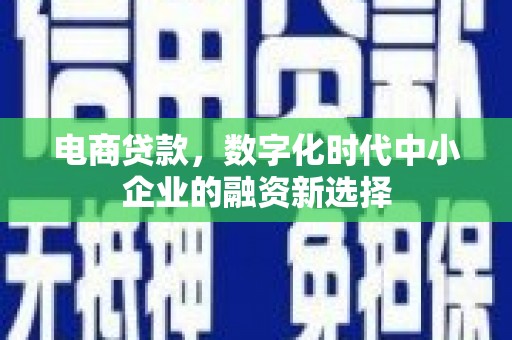 北市电商贷款，数字化时代中小企业的融资新选择