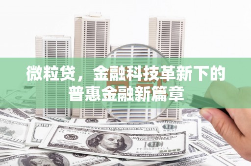 北市微粒贷，金融科技革新下的普惠金融新篇章