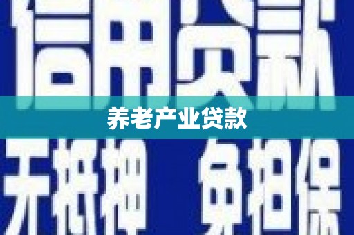 北市养老产业贷款