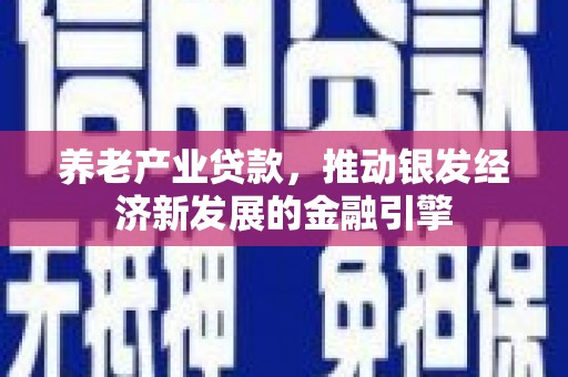 北市养老产业贷款，推动银发经济新发展的金融引擎