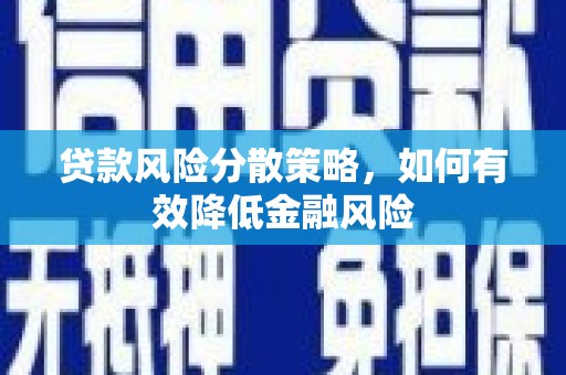 北市贷款风险分散策略，如何有效降低金融风险