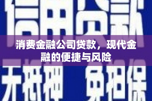 北市消费金融公司贷款，现代金融的便捷与风险