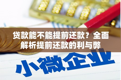 北市贷款能不能提前还款？全面解析提前还款的利与弊