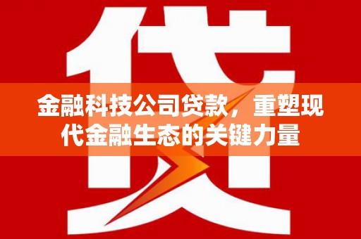 北市金融科技公司贷款，重塑现代金融生态的关键力量