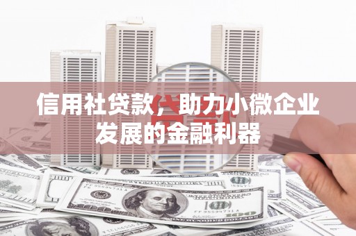 北市信用社贷款，助力小微企业发展的金融利器