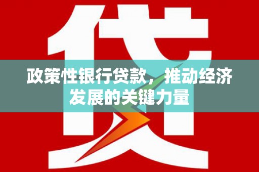 北市政策性银行贷款，推动经济发展的关键力量
