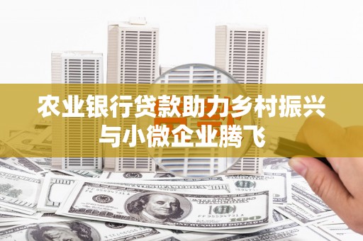 北市农业银行贷款助力乡村振兴与小微企业腾飞